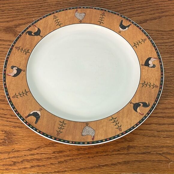 2 Country Quartet Chicken Rooster 12” Dinner Plates Warren Kimble Sakura Brandon - Picture 2 of 8